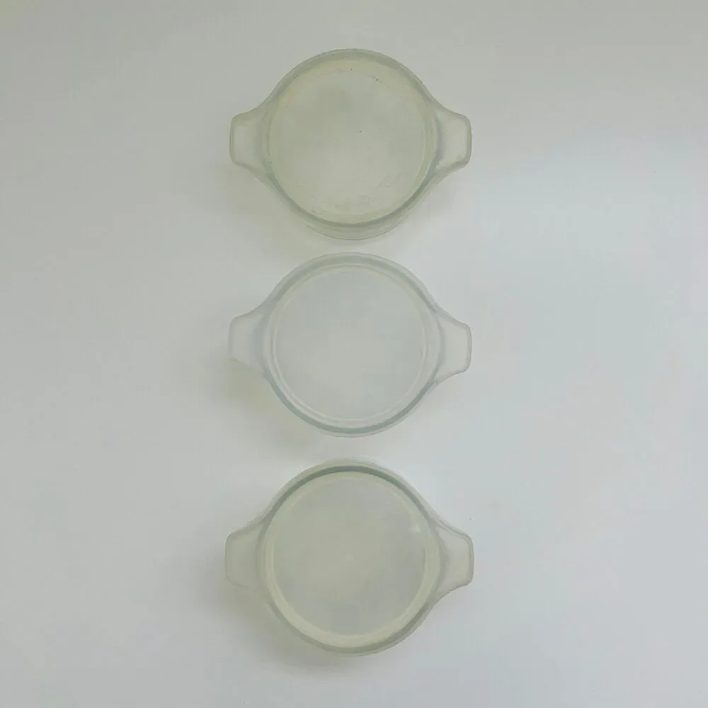 DYNAWARE PYR-O-REY Clear Glass Small Casserole Dishes With Lids, Set of 3
